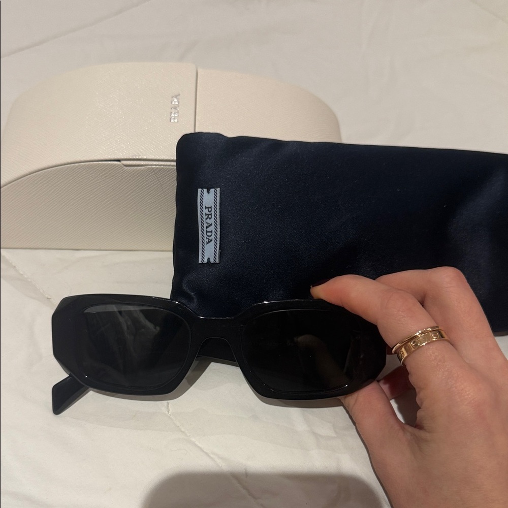 Prada Sleek Black Angular Sunglasses - image 3